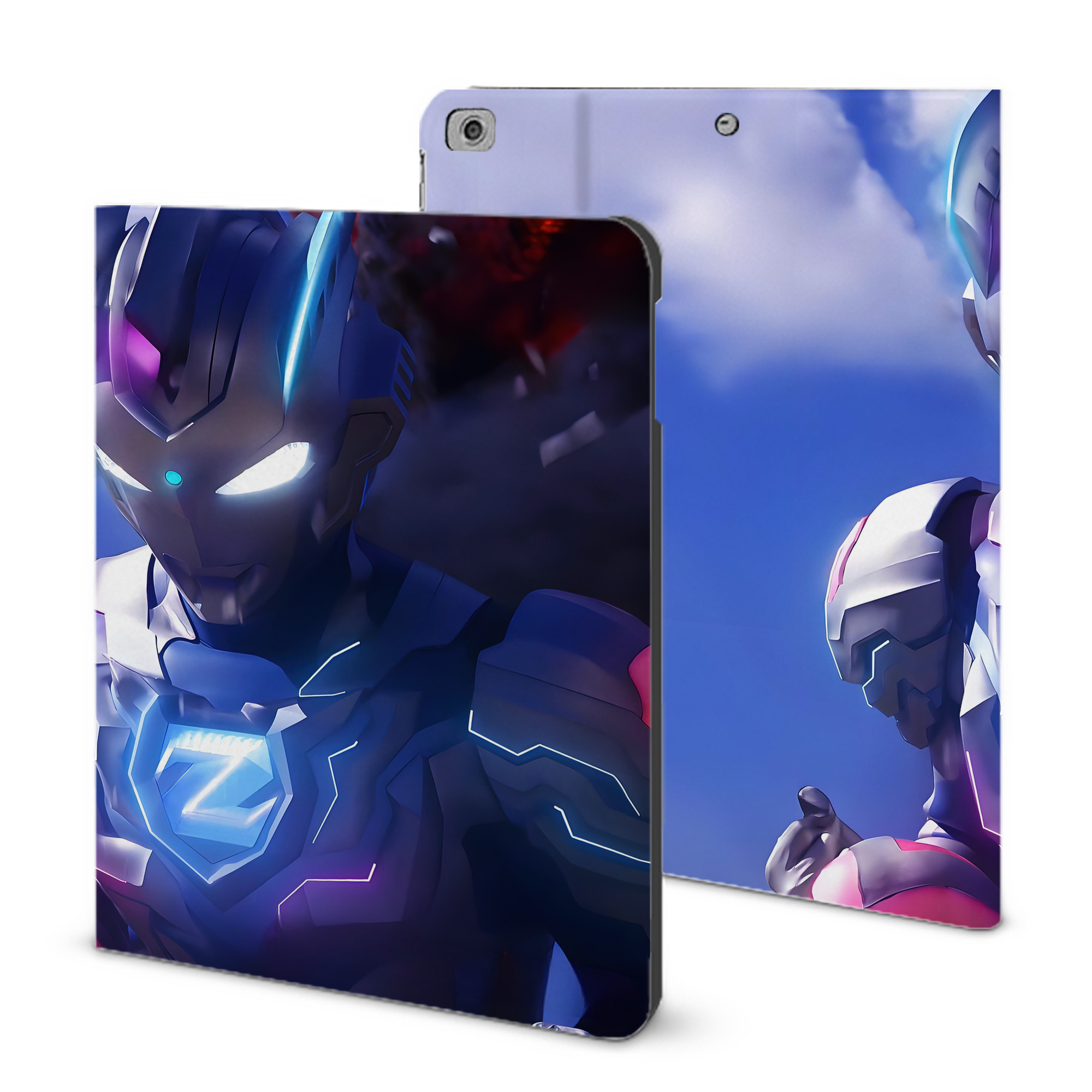 （画像用） ウルトラマン Ultraman IPad ケース ブック型 PUレザー TPU 耐衝撃 軽量 薄型 ペン収納なし 全面保護 IPad 各モデル対応